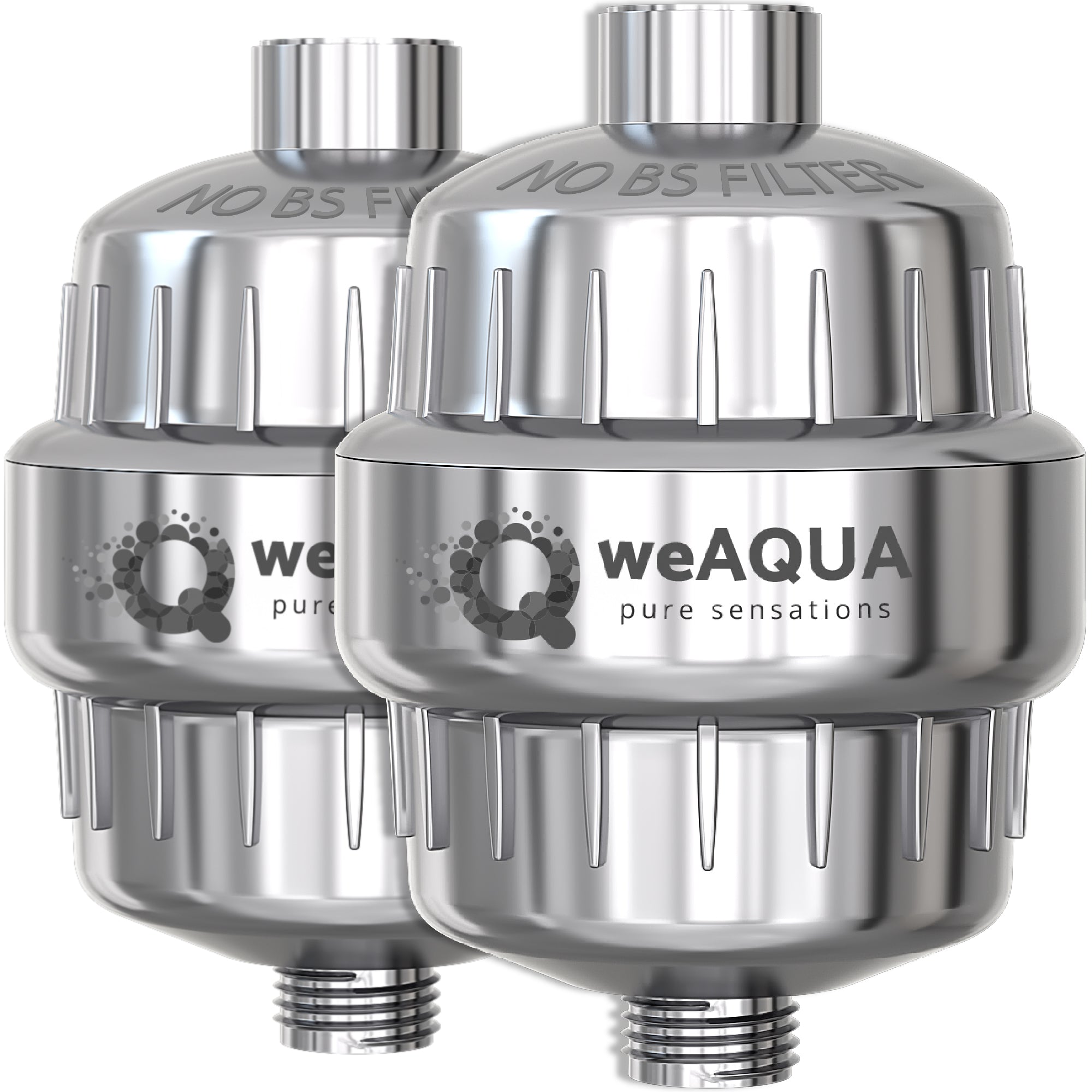 weAQUA Heavy Duty Shower Filter Family 2 PACK – 99% Removal for Hard Water, Chlorine, Fluoride, Heavy Metals, Micro-life, Organics and More